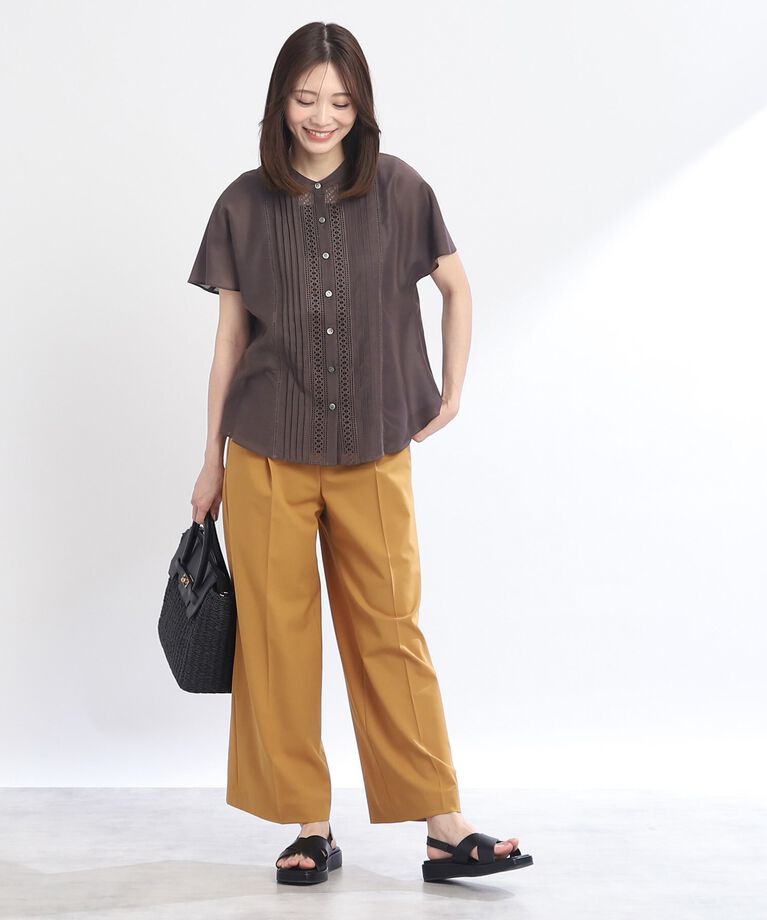 Reflect「【SALE／WEB限定カラーあり／接触冷感／洗える】フロントレースデザインブラウス」|シャツ・ブラウス|