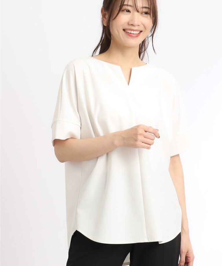 Reflect「【SALE／UVカット／接触冷感／マシンウォッシュ可】スキッパーネックブラウス」|Tシャツ・カットソー|