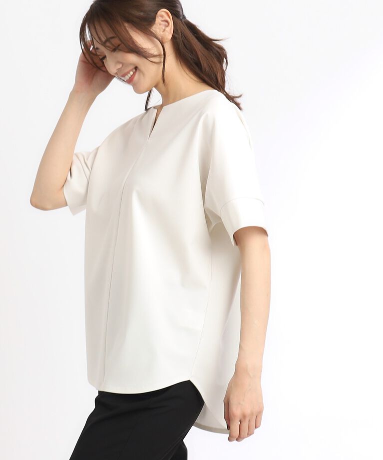 Reflect「【SALE／UVカット／接触冷感／マシンウォッシュ可】スキッパーネックブラウス」|Tシャツ・カットソー|