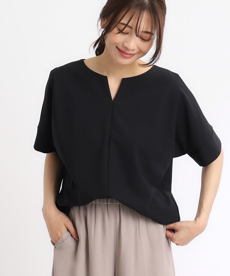 Reflect「【SALE／UVカット／接触冷感／マシンウォッシュ可】スキッパーネックブラウス」|Tシャツ・カットソー|