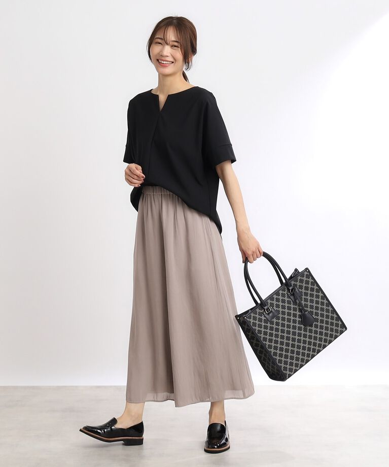 Reflect「【SALE／UVカット／接触冷感／マシンウォッシュ可】スキッパーネックブラウス」|Tシャツ・カットソー|