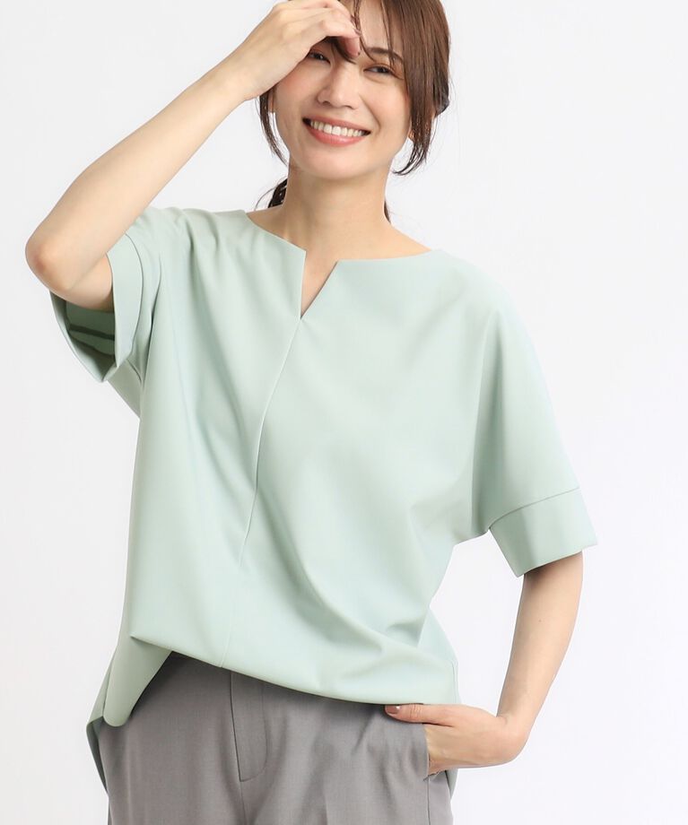 Reflect「【SALE／UVカット／接触冷感／マシンウォッシュ可】スキッパーネックブラウス」|Tシャツ・カットソー|