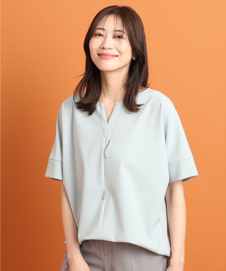 Reflect「【SALE／UVカット／接触冷感／マシンウォッシュ可】スキッパーネックブラウス」|Tシャツ・カットソー|
