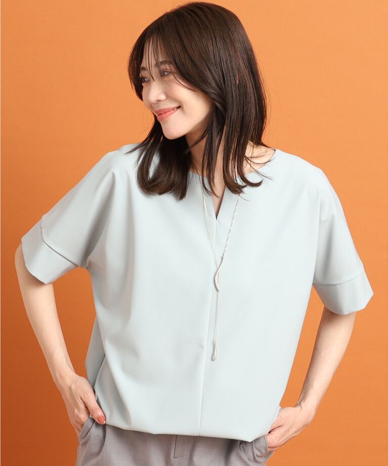 Reflect「【SALE／UVカット／接触冷感／マシンウォッシュ可】スキッパーネックブラウス」|Tシャツ・カットソー|