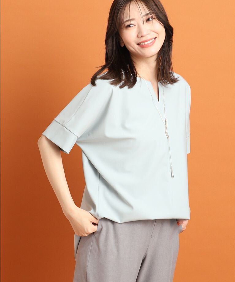 Reflect「【SALE／UVカット／接触冷感／マシンウォッシュ可】スキッパーネックブラウス」|Tシャツ・カットソー|
