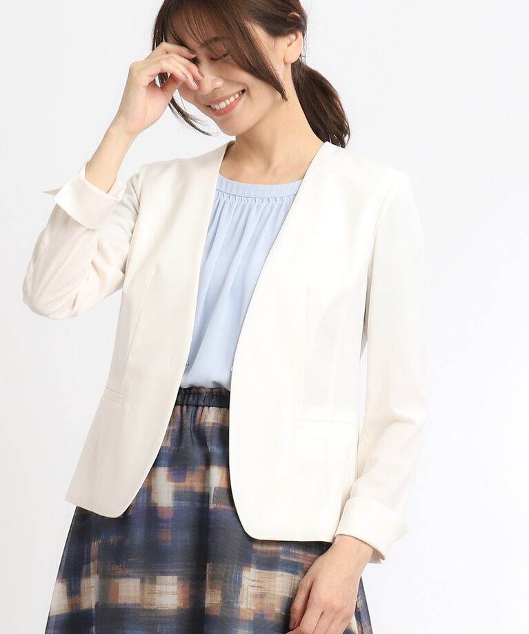 Reflect「【SALE／夏に快適！／接触冷感／洗える／セットアップ可能】ノーカラージャケット」|ノーカラージャケット|