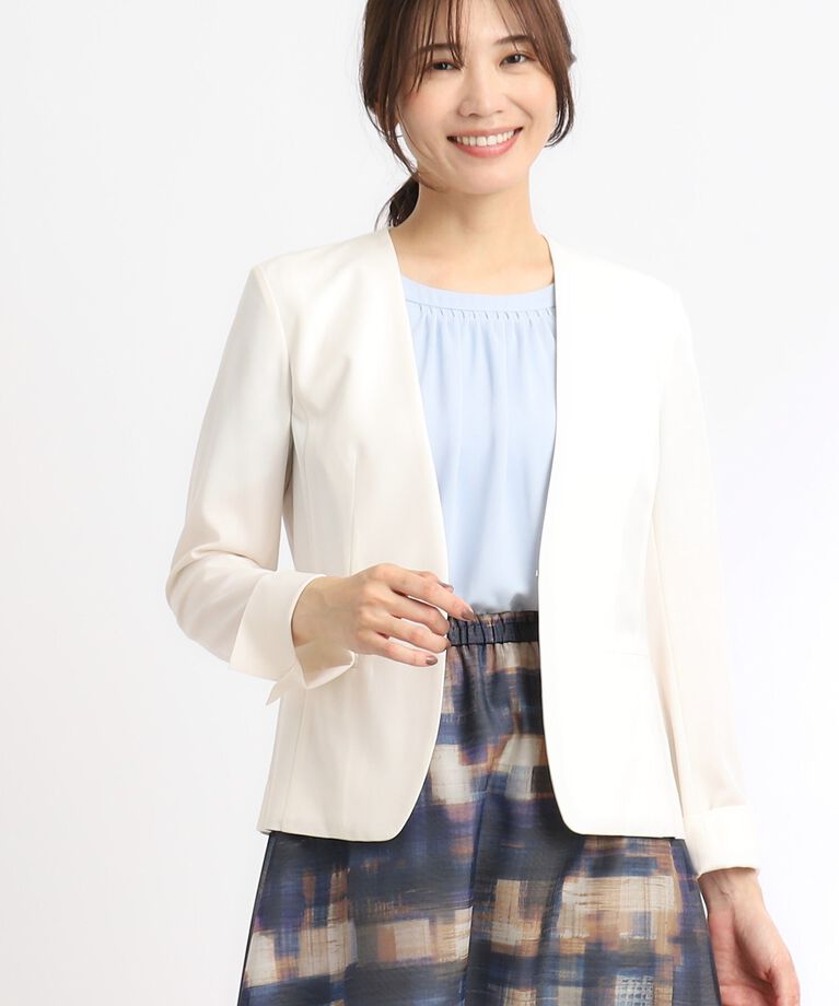 Reflect「【SALE／夏に快適！／接触冷感／洗える／セットアップ可能】ノーカラージャケット」|ノーカラージャケット|