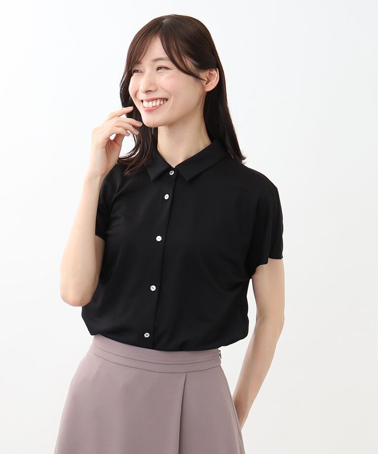 Reflect「【SALE／接触冷感／マシンウォッシュ／二の腕カバー】フレンチスリーブブラウス」|シャツ・ブラウス|