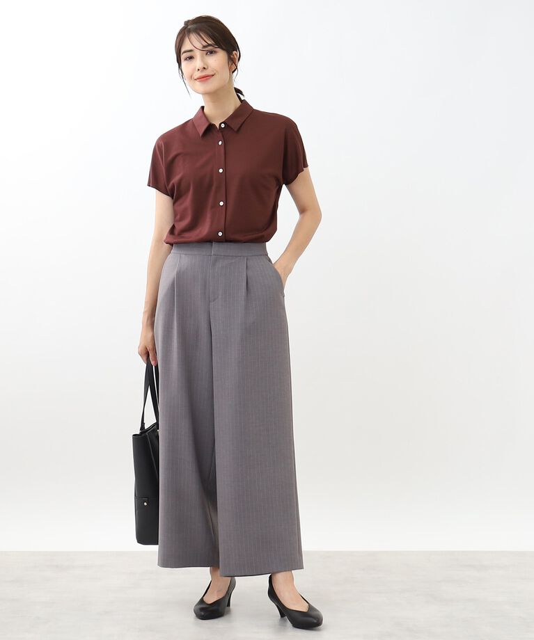 Reflect「【SALE／接触冷感／マシンウォッシュ／二の腕カバー】フレンチスリーブブラウス」|シャツ・ブラウス|