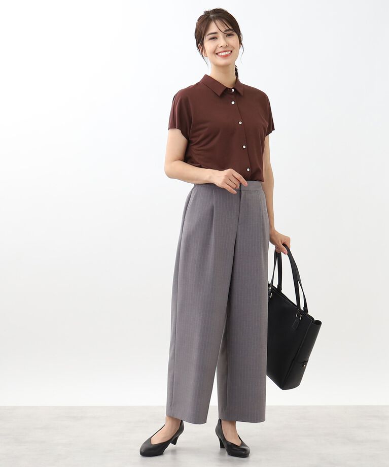 Reflect「【SALE／接触冷感／マシンウォッシュ／二の腕カバー】フレンチスリーブブラウス」|シャツ・ブラウス|