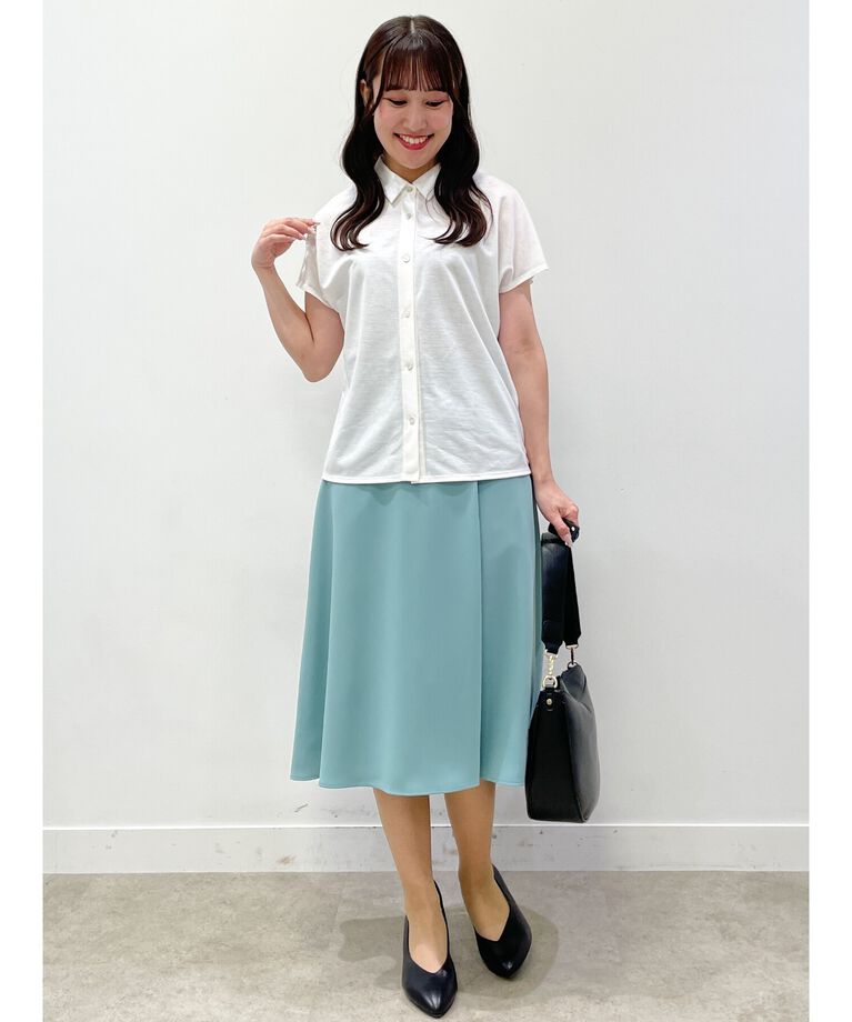 Reflect「【SALE／接触冷感／マシンウォッシュ／二の腕カバー】フレンチスリーブブラウス」|シャツ・ブラウス|