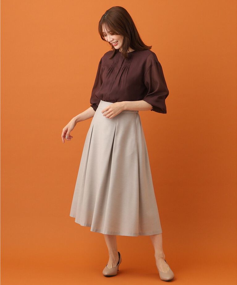 Reflect「【接触冷感／洗える】ピンタックシアーブラウス」|シャツ・ブラウス|