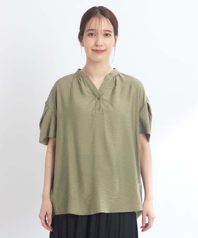 Reflect「【SALE／E‐QUALITY／手洗い可】涼しげ袖ディティールブラウス」|シャツ・ブラウス|