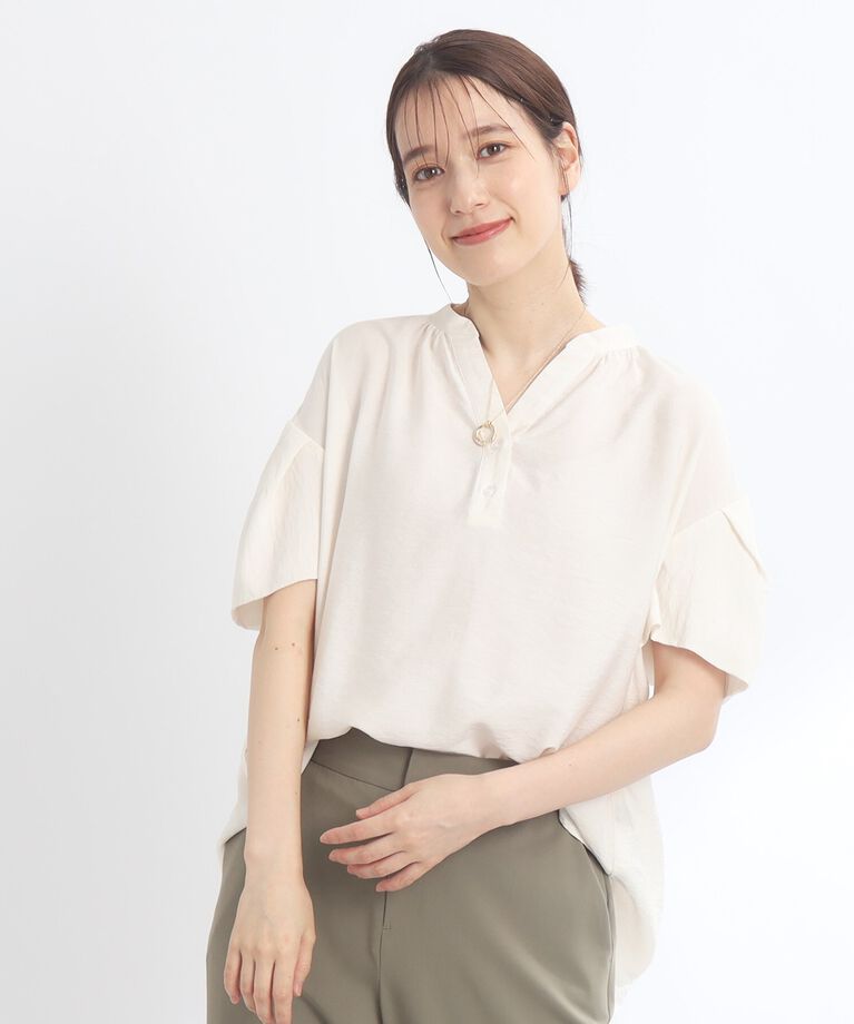 Reflect「【SALE／E‐QUALITY／手洗い可】涼しげ袖ディティールブラウス」|シャツ・ブラウス|