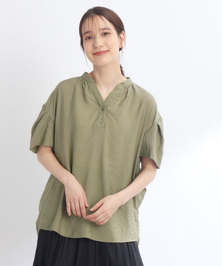 Reflect「【SALE／E‐QUALITY／手洗い可】涼しげ袖ディティールブラウス」|シャツ・ブラウス|