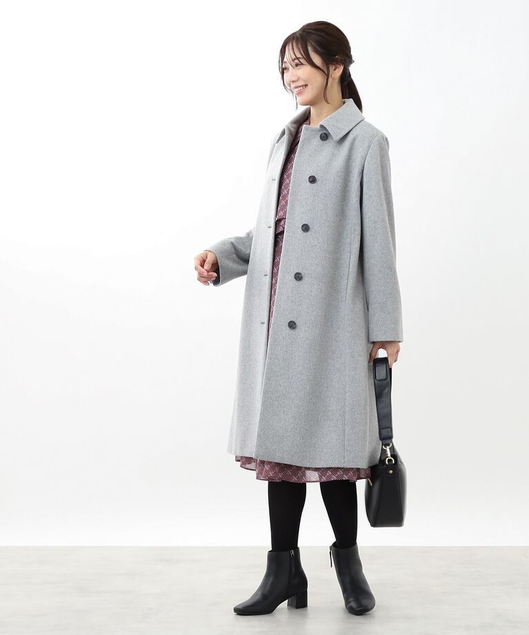 Reflect「【定番人気】ステンカラーロングウール混コート」|ステンカラーコート|