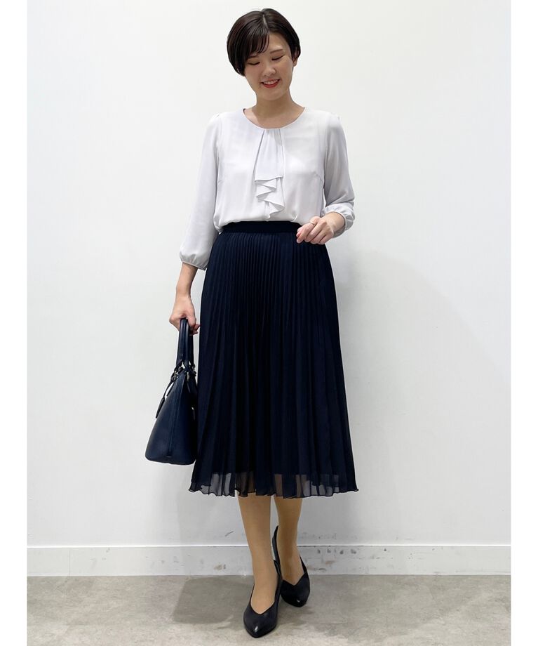 Reflect「【春SALE／フォーマル/マシンウォッシュ可】フロントラッフルディティールブラウス」|シャツ・ブラウス|