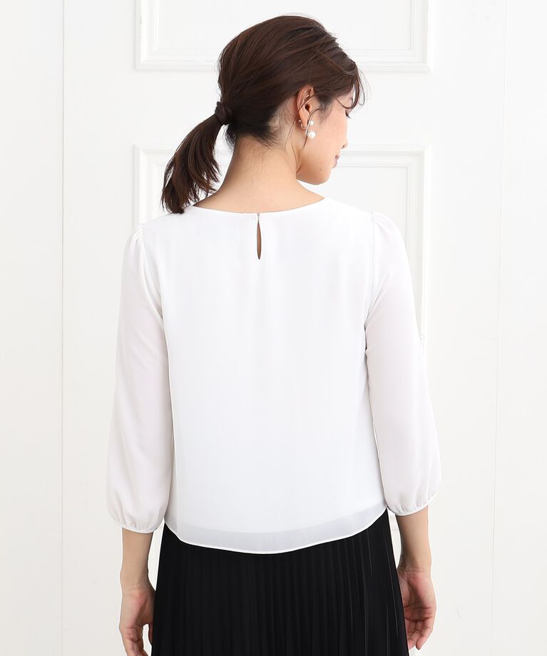 Reflect「【春SALE／フォーマル/マシンウォッシュ可】フロントラッフルディティールブラウス」|シャツ・ブラウス|