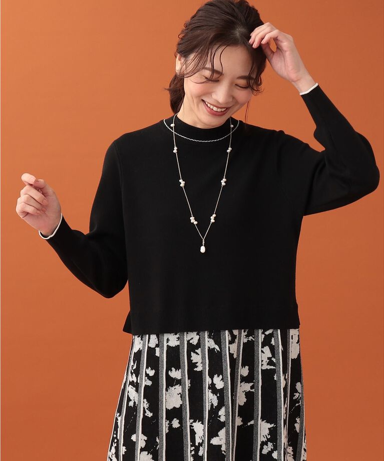 Reflect「【春SALE／WEB限定カラーあり／手洗い可】バイカラードッキングニットワンピース」|ワンピース|