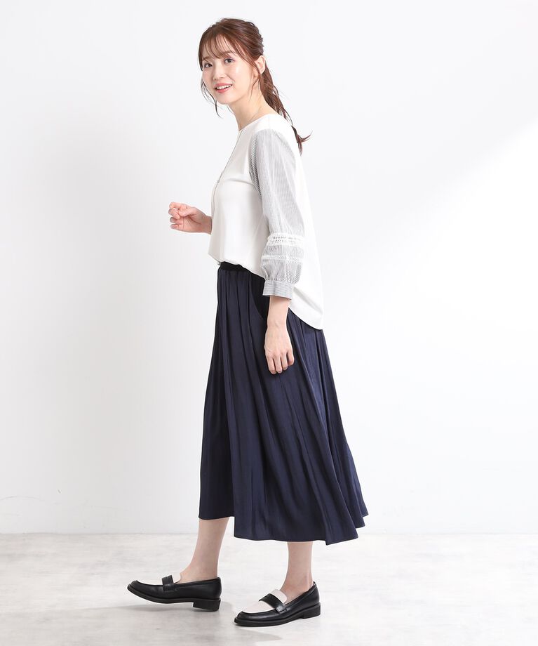 Reflect「【E‐QUALITY／手洗い可／ウエスト総ゴム】シャンブレースカーチョパンツ」|その他|