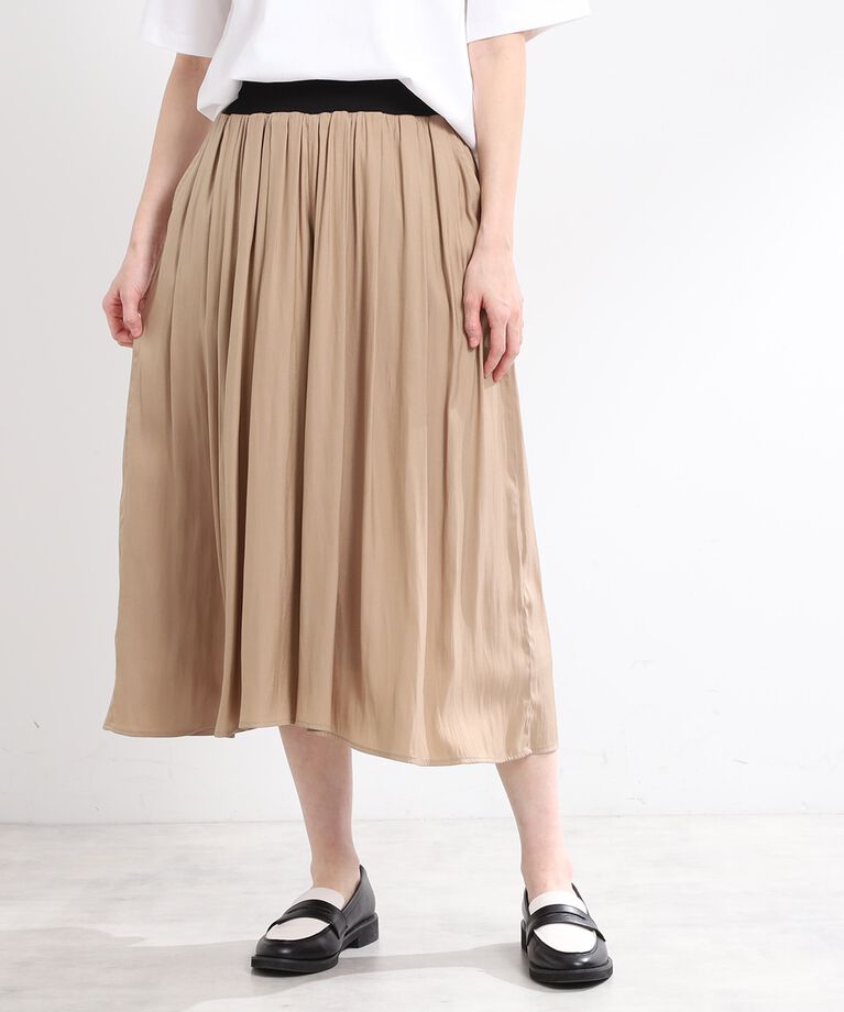Reflect「【E‐QUALITY／手洗い可／ウエスト総ゴム】シャンブレースカーチョパンツ」|その他|ベージュ(052)