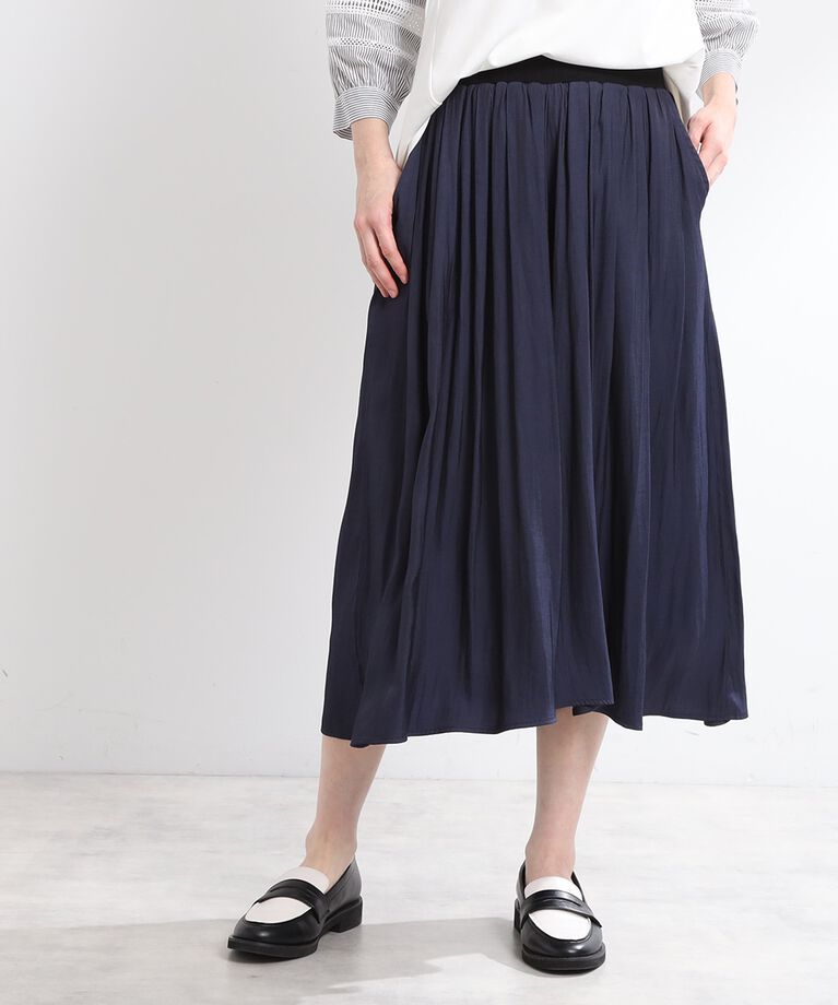 Reflect「【E‐QUALITY／手洗い可／ウエスト総ゴム】シャンブレースカーチョパンツ」|その他|ネイビー(094)
