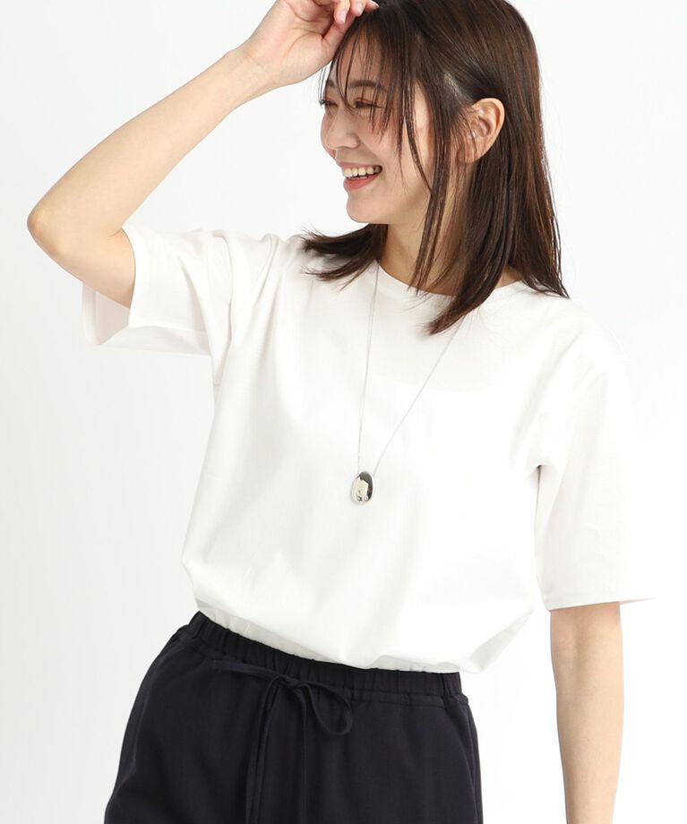 Reflect「【UVカット／接触冷感／マシンウォッシュ可能】ベーシックジャージTシャツ」|Tシャツ・カットソー|オフホワイト(003