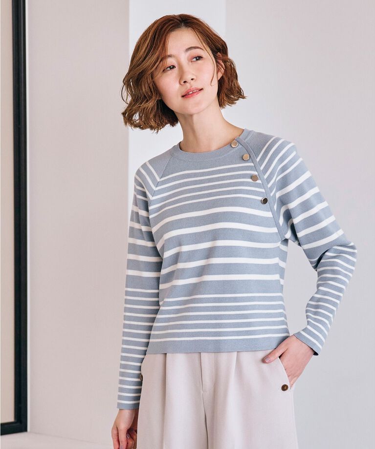 grove「上品マルチボーダーマリンニット」|ニット・セーター|ｻｯｸｽ×ｵﾌ(390)
