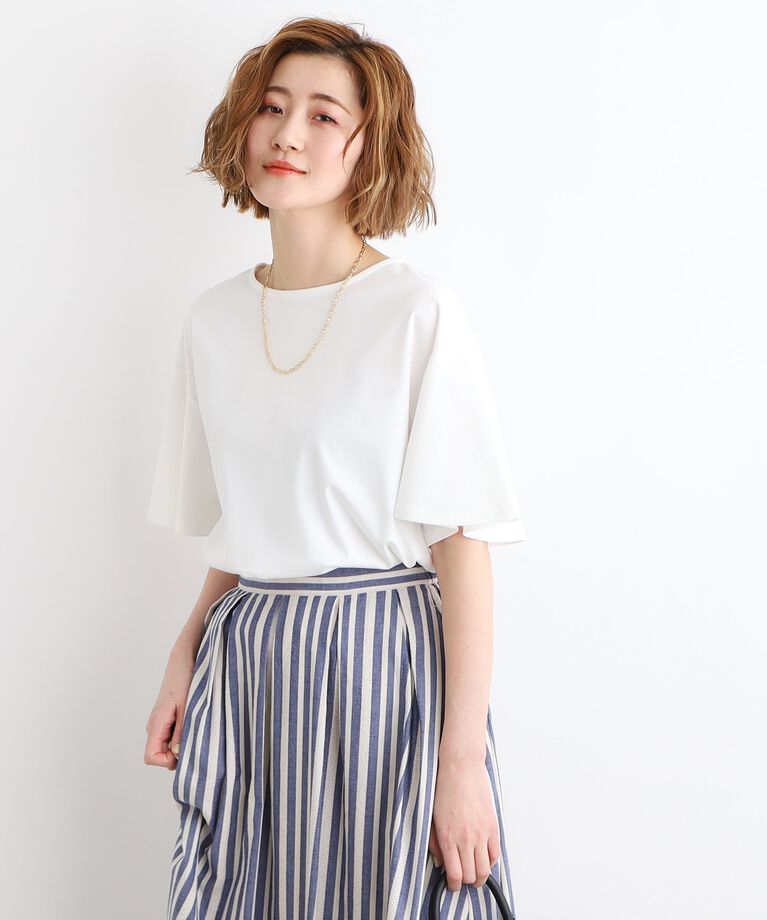 grove「【洗える・接触冷感・UVカット】袖フレアスムースTシャツ」|Tシャツ・カットソー|