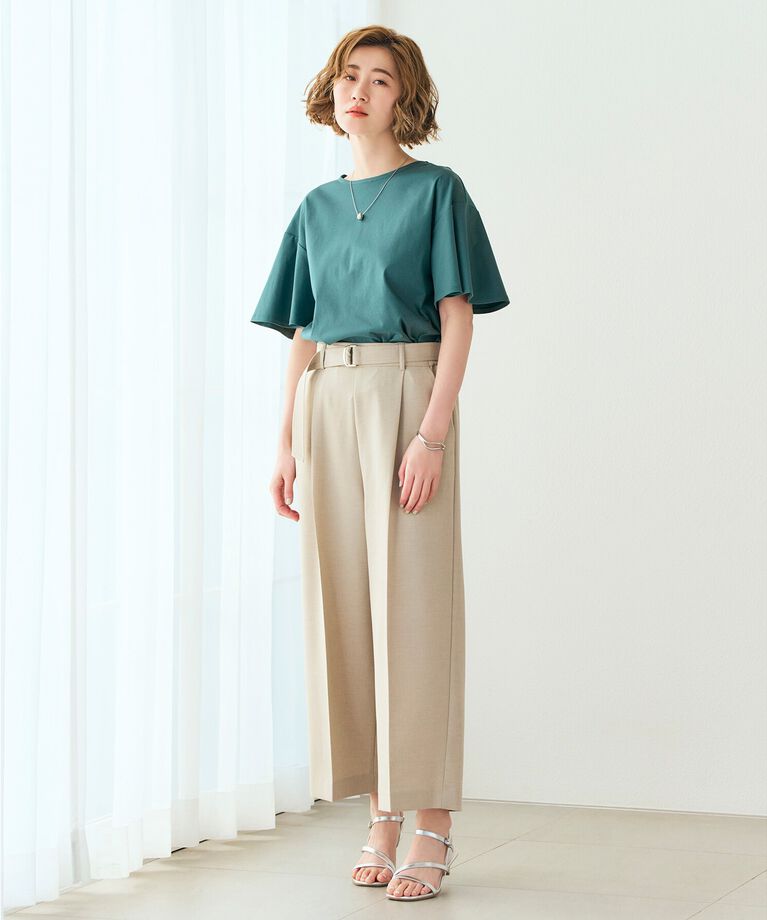 grove「【洗える・接触冷感・UVカット】袖フレアスムースTシャツ」|Tシャツ・カットソー|