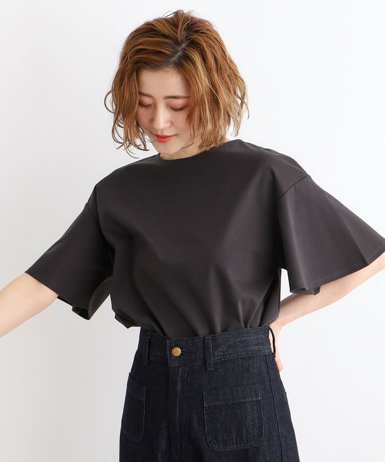grove「【洗える・接触冷感・UVカット】袖フレアスムースTシャツ」|Tシャツ・カットソー|ｽﾐｸﾛ(018)