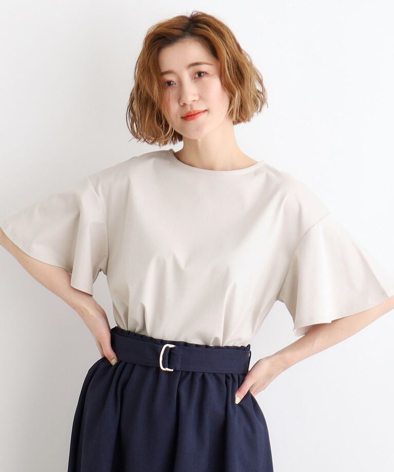 grove「【洗える・接触冷感・UVカット】袖フレアスムースTシャツ」|Tシャツ・カットソー|ｸﾞﾚｰｼﾞｭ(050)