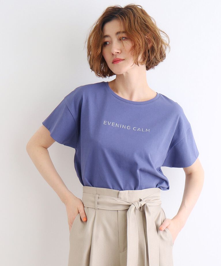 grove「＜接触冷感／UVカット／ご自宅で洗える＞袖フォルムプリントTシャツ」|Tシャツ・カットソー|ﾌﾞﾙｰ(093)