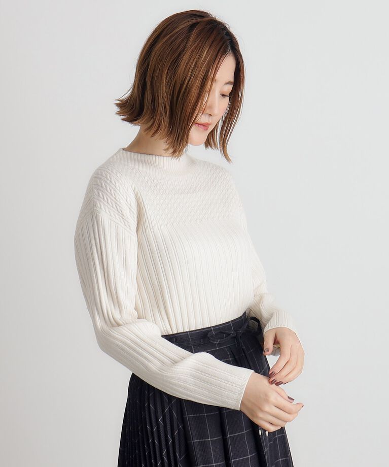 grove「【毛玉軽減／洗える】ミニケーブルニット」|ニット・セーター|