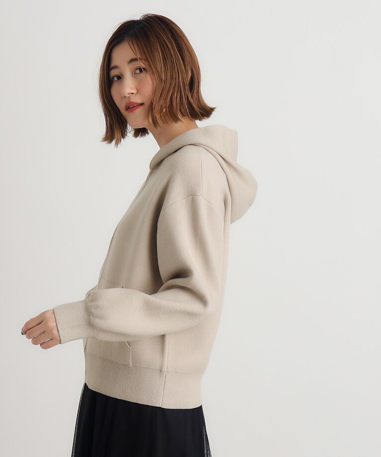 grove「ニットジャカードジップフードパーカー」|パーカー|