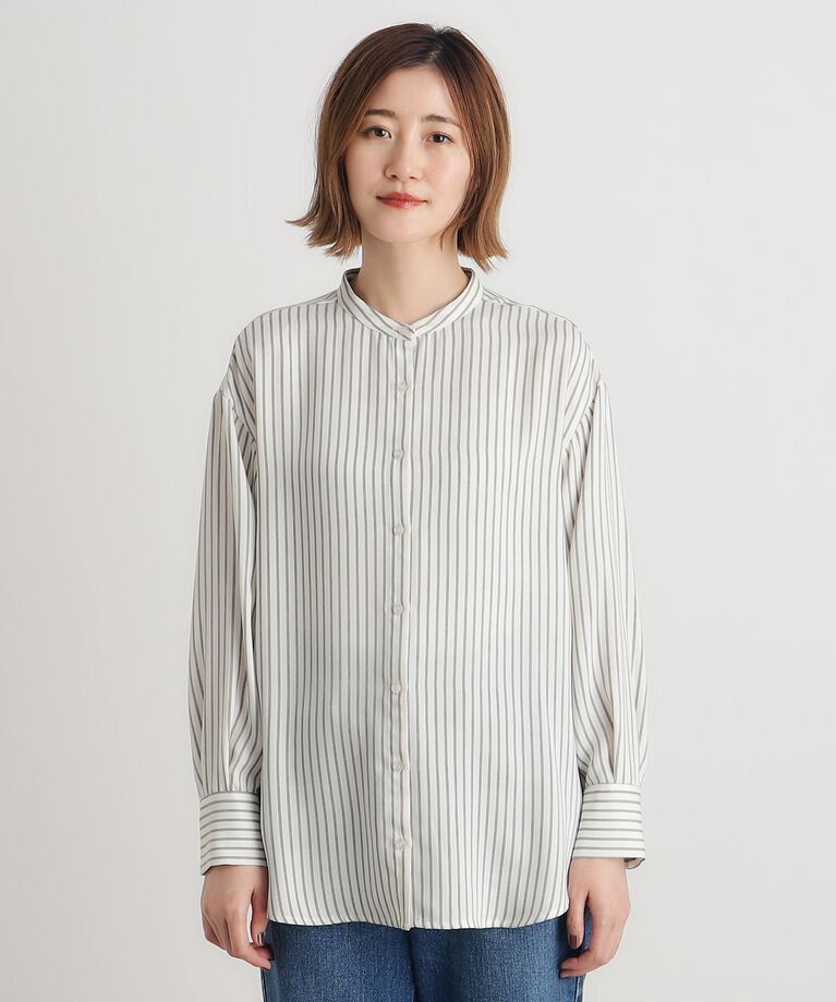grove「とろみバンドカラーシャツブラウス」|シャツ・ブラウス|