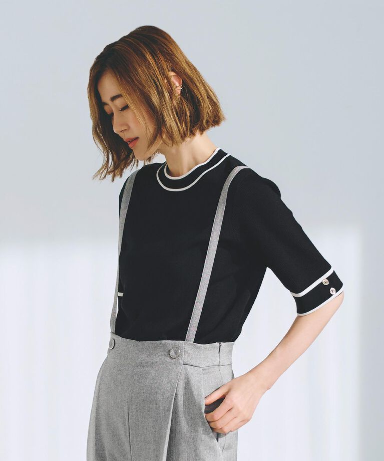 grove「【ひんやり多機能】やわらかドライタッチワイドスリーブプルオーバー」|ニット・セーター|ブラック(519)