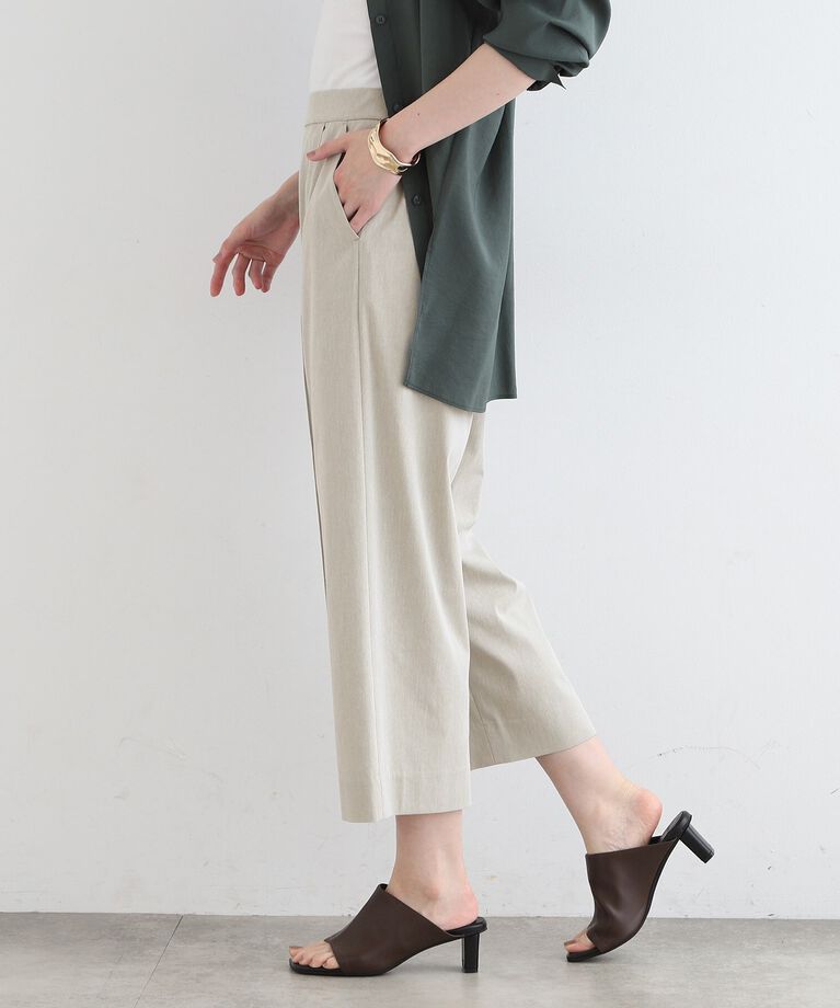 INDIVI「【洗える／UVケア／SETUP可能】麻混クロップドワイドパンツ」|スーツ|