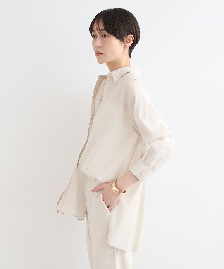INDIVI「【洗える】大人シアーオーバーシャツ」|シャツ・ブラウス|