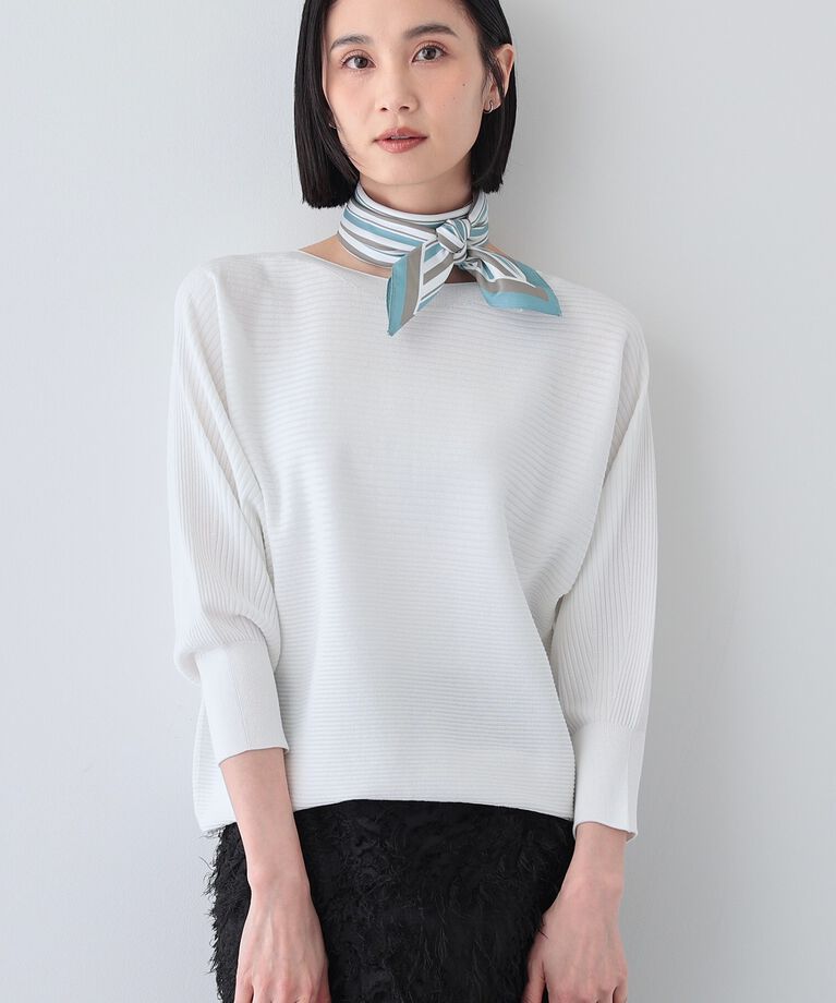 INDIVI「春SALE！【洗える／無縫製】美シルエット ドルマンスリーブニット」|ニット・セーター|オフホワイト(003