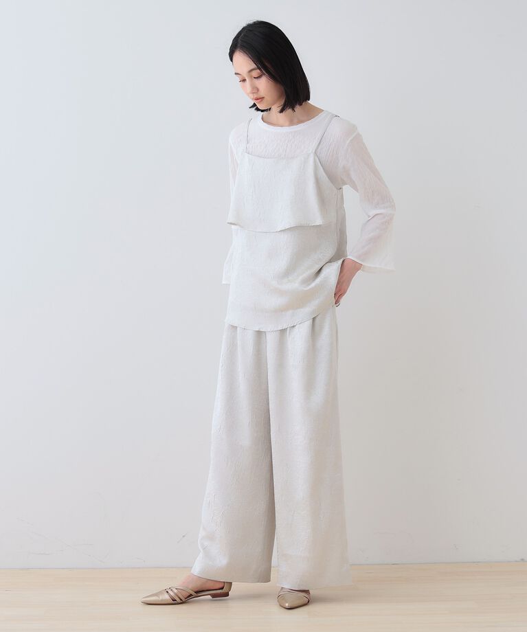 INDIVI「春SALE！【サスペンダー付き】2WAYクラッシュサテンパンツ」|その他|
