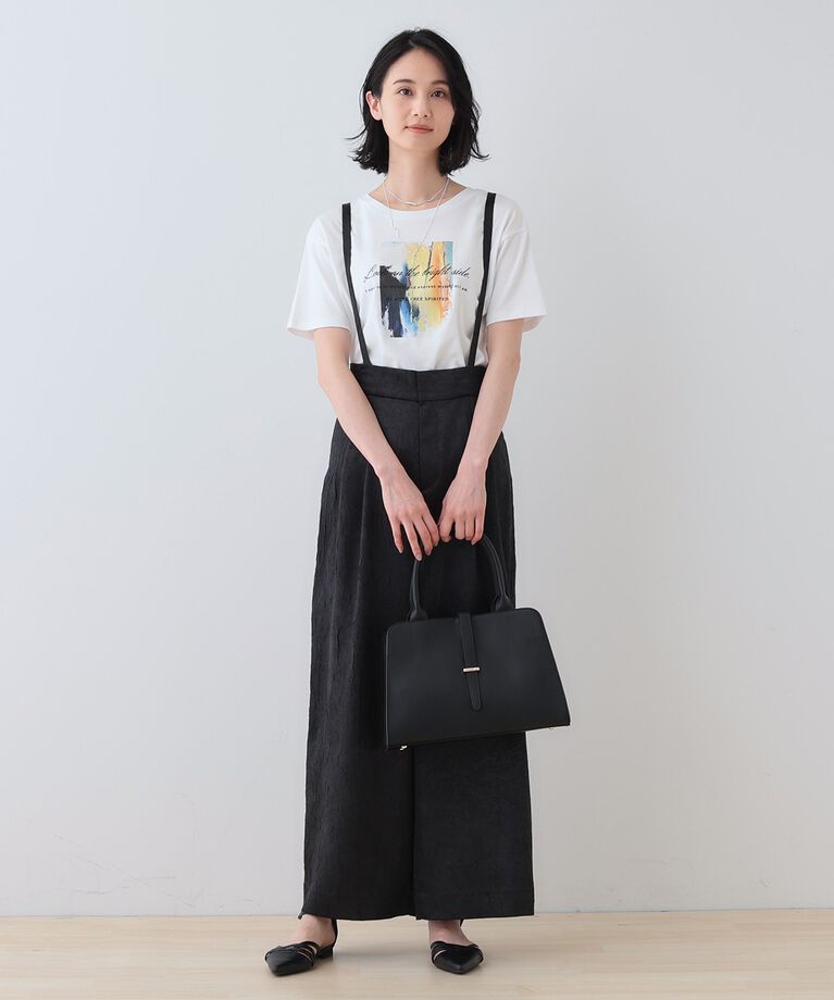 INDIVI「春SALE！【サスペンダー付き】2WAYクラッシュサテンパンツ」|その他|ブラック(019)