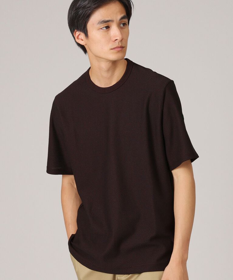 TAKEO KIKUCHI「【尾州織/Made in JAPAN】メランジ Tシャツ」|Tシャツ・カットソー|ボルドー(064)