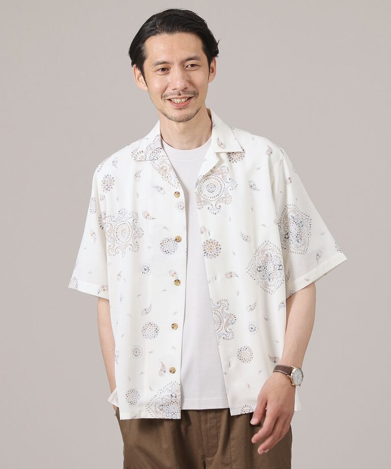 TAKEO KIKUCHI「【ペイズリー紋】オープンカラーシャツ」|シャツ・ブラウス|ﾍﾞｰｼﾞｭ(152)