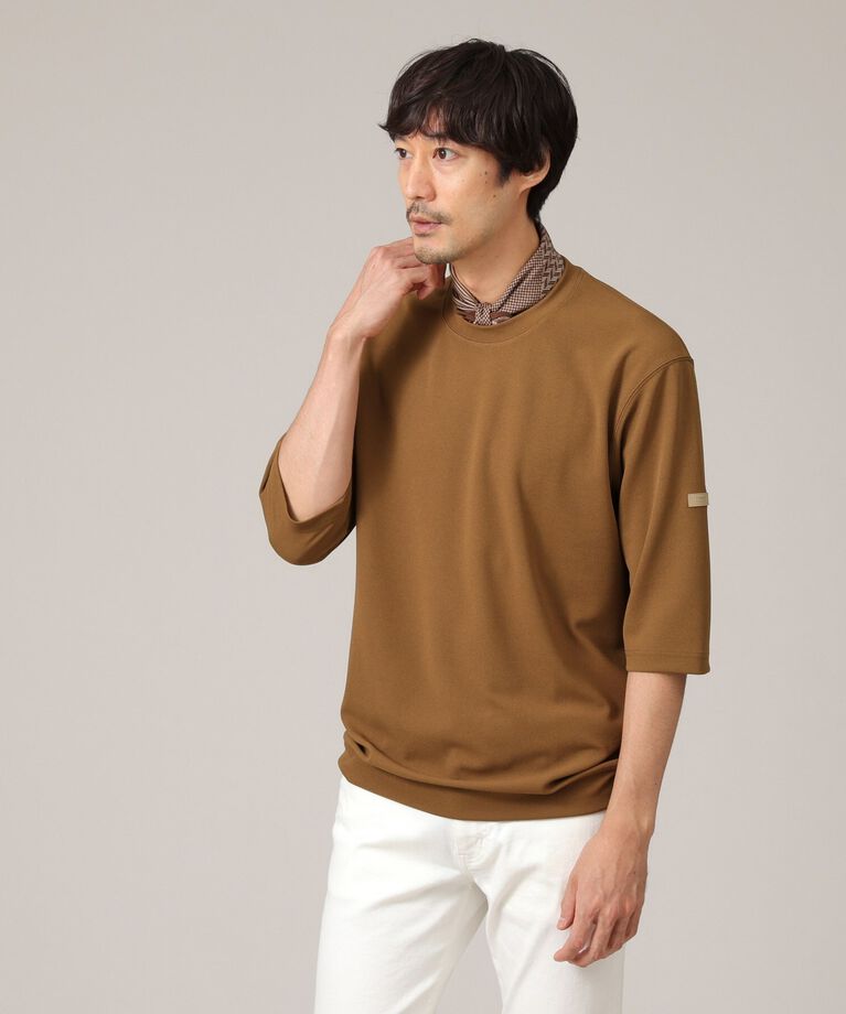 TAKEO KIKUCHI「【接触冷感/Made in JAPAN】七分袖 梨地カットソー」|Tシャツ・カットソー|