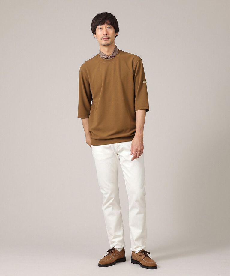 TAKEO KIKUCHI「【接触冷感/Made in JAPAN】七分袖 梨地カットソー」|Tシャツ・カットソー|