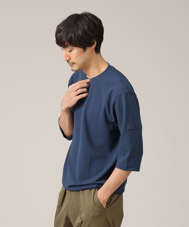 TAKEO KIKUCHI「【接触冷感/Made in JAPAN】七分袖 梨地カットソー」|Tシャツ・カットソー|ﾌﾞﾙｰ(093)