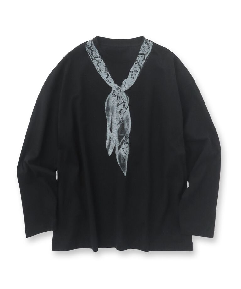 tk.TAKEO KIKUCHI「スカーフ柄トロンプルイユカットソー」|Tシャツ・カットソー|