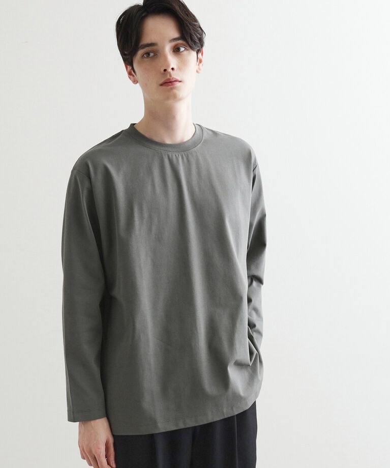 tk.TAKEO KIKUCHI「【接触冷感/UVカット】ソロナロングスリーブTシャツ」|Tシャツ・カットソー|チャコールグレー(0