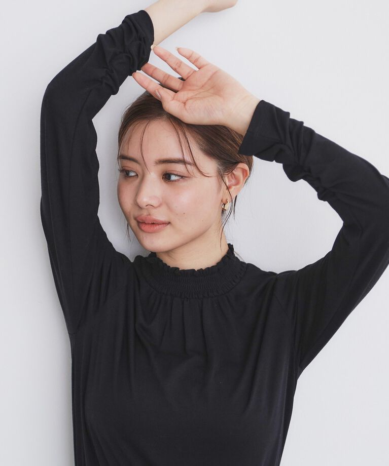 index「シャーリングインナートップス【洗濯機洗い可/吸湿発熱】」|Tシャツ・カットソー|ﾌﾞﾗｯｸ(019)